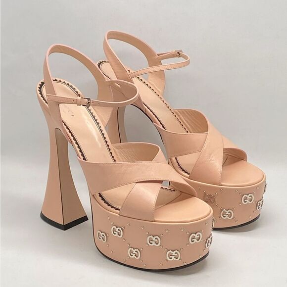 Gucci Interlocking GG stud-detailed platform sandals size 40 - Picture 3 of 13